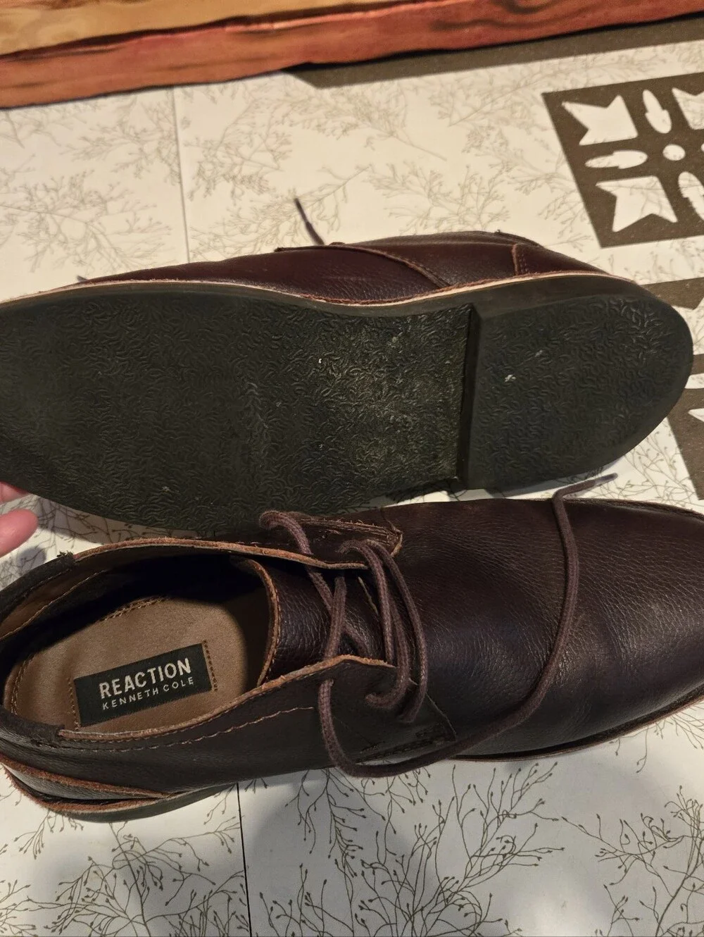 Kenneth Cole Brown Leather Chukka Boots Mens 11M Desert Sun